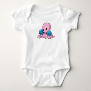 Octopus as Boxer with Boxing gloves Baby Bodysuit