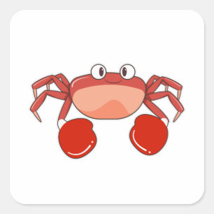 Octopus as Boxer with Boxing gloves Square Sticker