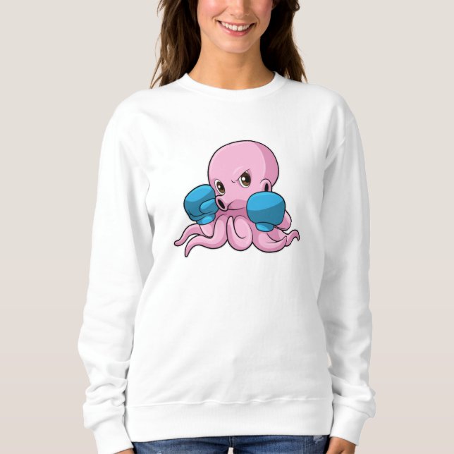 Octopus as Boxer with Boxing gloves Sweatshirt (Front)