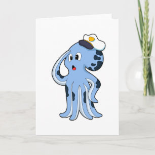 Octopus as Captain with Cap Card