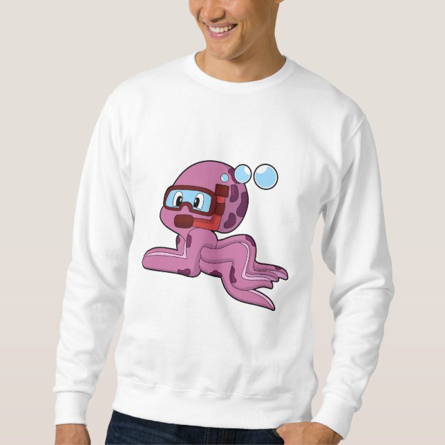 Octopus as Diver with Snorkel Sweatshirt (Front)
