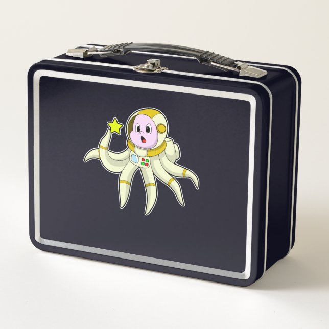 Octopus as Diver with Star Metal Lunch Box (Front)