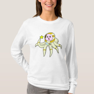Octopus as Diver with Star T-Shirt