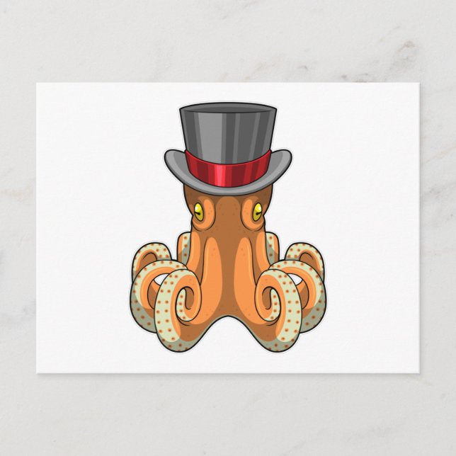 Octopus as Gentleman with Top hat Postcard (Front)