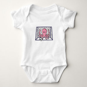 Octopus as Goalkeeper with Soccer ball Baby Bodysuit