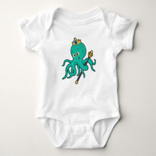 Octopus as King with Trident Baby Bodysuit
