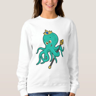Octopus as King with Trident Sweatshirt
