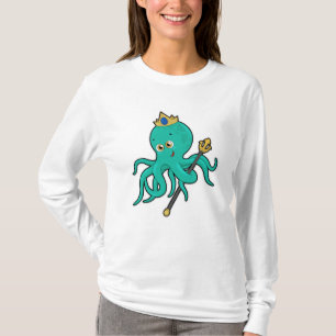 Octopus as King with Trident T-Shirt