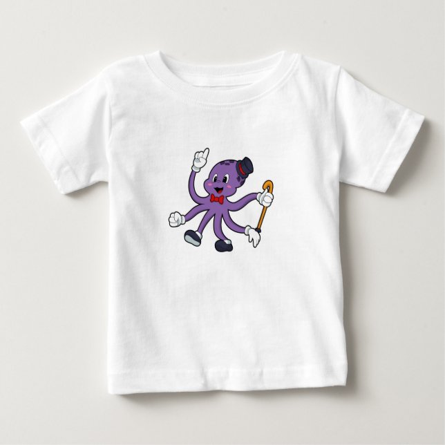 Octopus as Magician with Hat Baby T-Shirt (Front)
