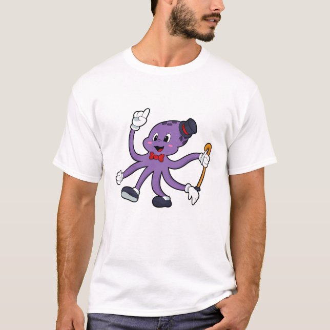 Octopus as Magician with Hat T-Shirt (Front)