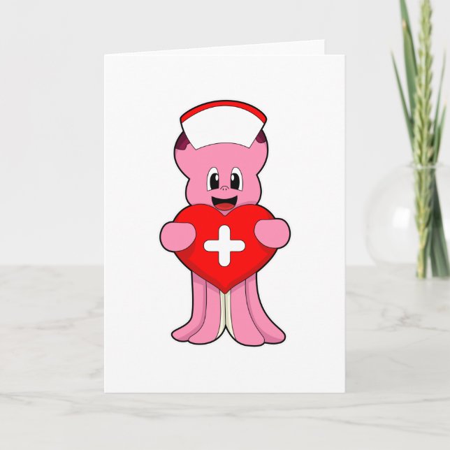Octopus as Nurse with Heart Card (Front)