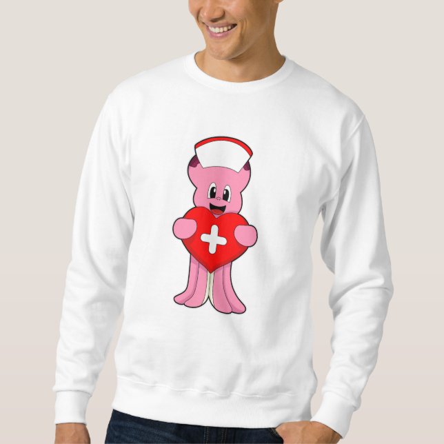 Octopus as Nurse with Heart Sweatshirt (Front)