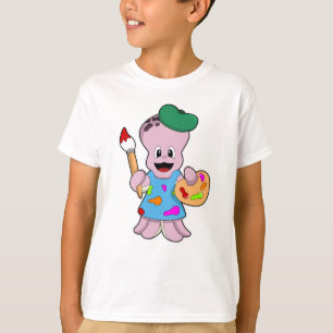 Octopus as Painter with Paint brush T-Shirt