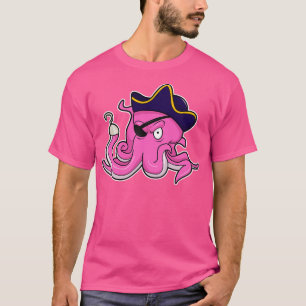 Octopus as Pirate with Hooked hand Eye patch T-Shirt