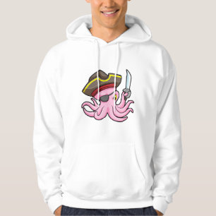 Octopus as Pirate with Sabre & Eye patch Hoodie