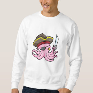 Octopus as Pirate with Sabre & Eye patch Sweatshirt