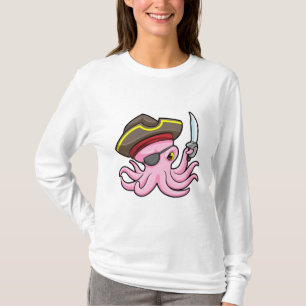 Octopus as Pirate with Sabre & Eye patch T-Shirt