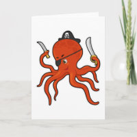Octopus as Pirate with Sword & Knife