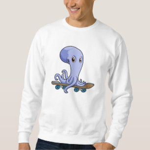 Octopus as Skater with Skateboard Sweatshirt