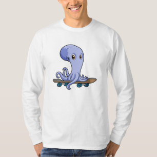 Octopus as Skater with Skateboard T-Shirt