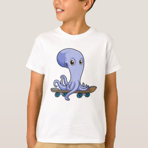 Octopus as Skater with Skateboard T-Shirt