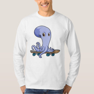 Octopus as Skater with Skateboard T-Shirt