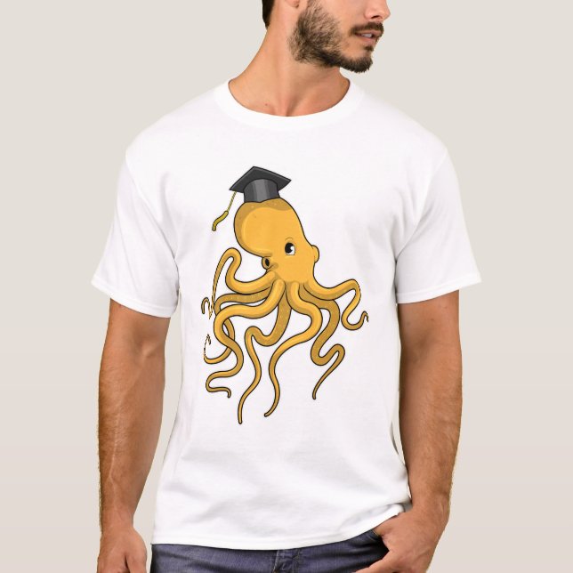Octopus as Student with Diploma T-Shirt (Front)