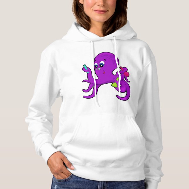 Octopus as Teacher with Laboratory equipment Hoodie (Front)