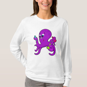 Octopus as Teacher with Laboratory equipment T-Shirt