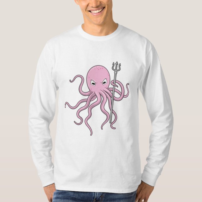 Octopus as Wizard with Trident T-Shirt (Front)