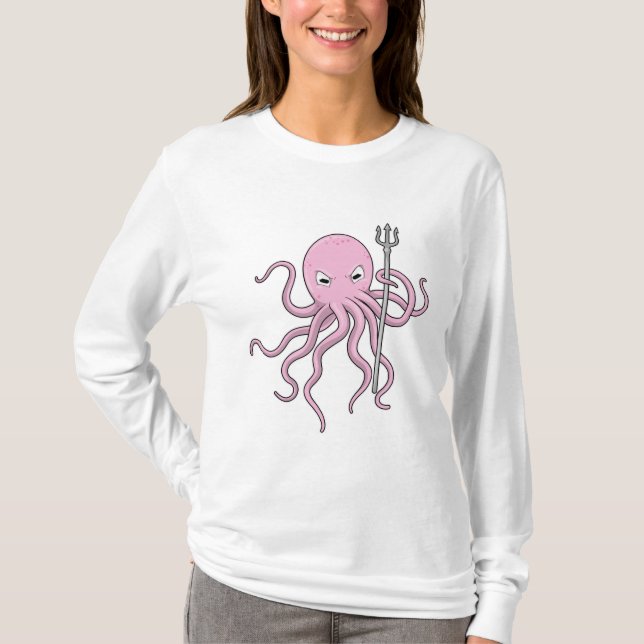 Octopus as Wizard with Trident T-Shirt (Front)