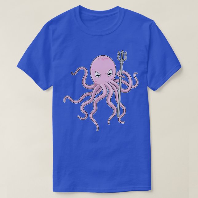 Octopus as Wizard with Trident T-Shirt (Design Front)
