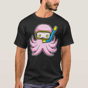 Octopus at Diving with Snorkel Swimming goggles T-Shirt