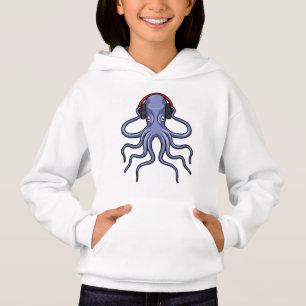 Octopus at Music with Headphone