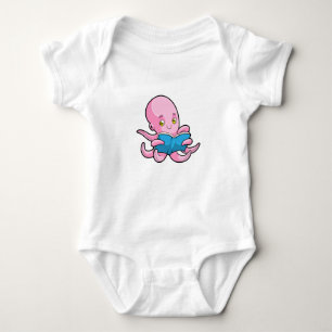 Octopus at Reading a Book Baby Bodysuit