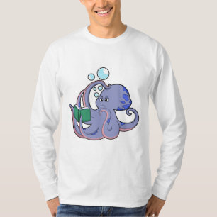 Octopus at Reading with Book T-Shirt