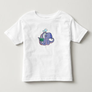 Octopus at Reading with Book Toddler T-Shirt
