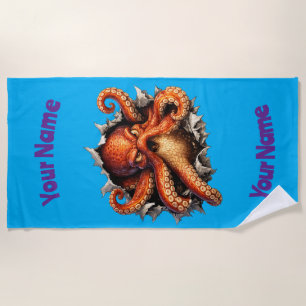 Octopus Attack Beach Towel