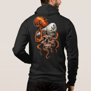 Octopus Attack Captains Skull Nautical  Hoodie