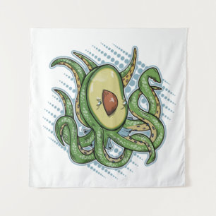 Octopus Avocado Tapestry