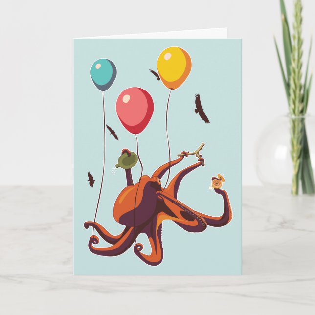 Octopus Balloon Adventure Card (Front)