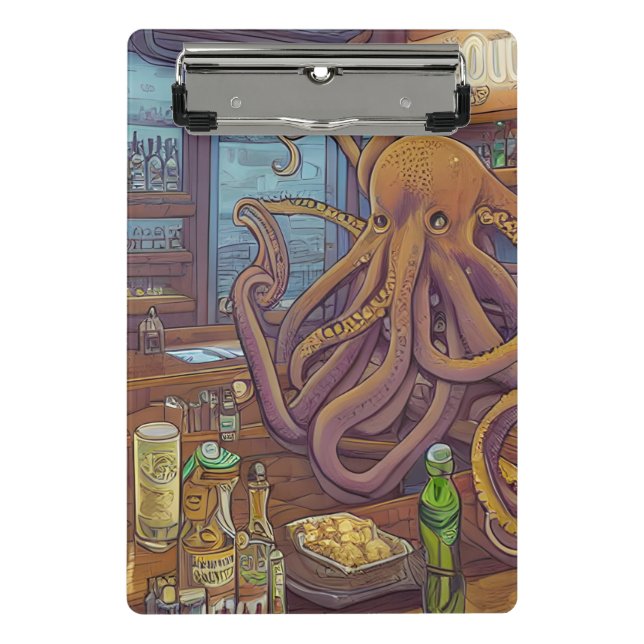 Octopus Bartender  Mini Clipboard (Front)
