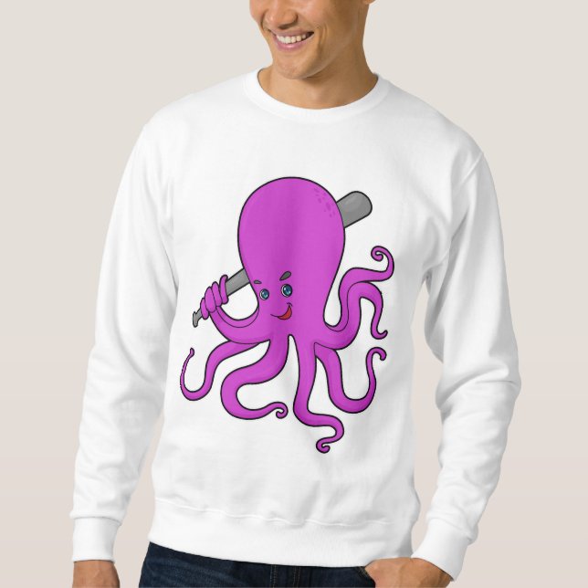 Octopus Baseball Baseball bat Sweatshirt (Front)