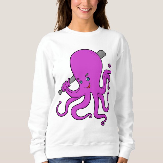 Octopus Baseball Baseball bat Sweatshirt (Front)