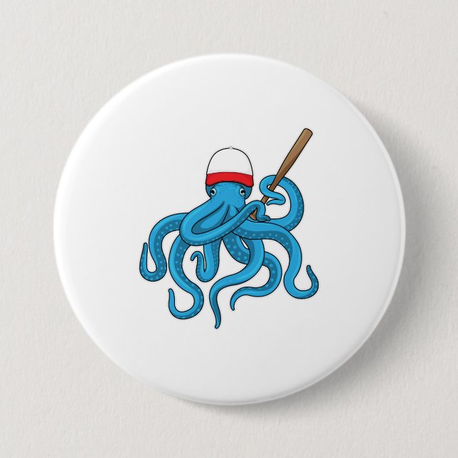 Octopus Baseball bat Baseball 7.5 Cm Round Badge (Front)