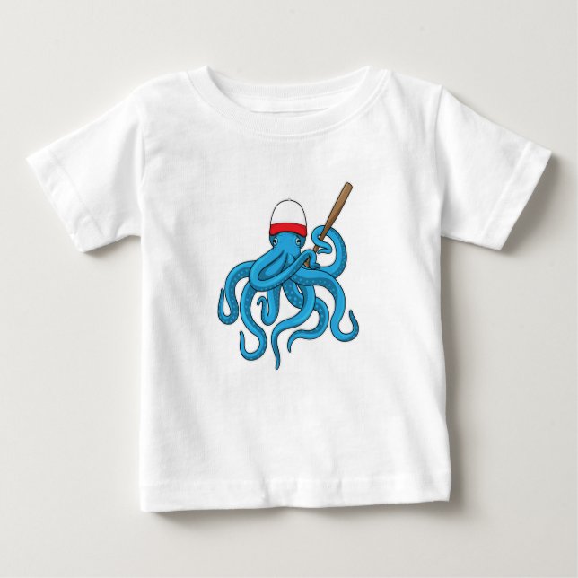 Octopus Baseball bat Baseball Baby T-Shirt (Front)