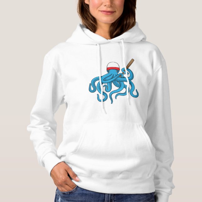 Octopus Baseball bat Baseball Hoodie (Front)
