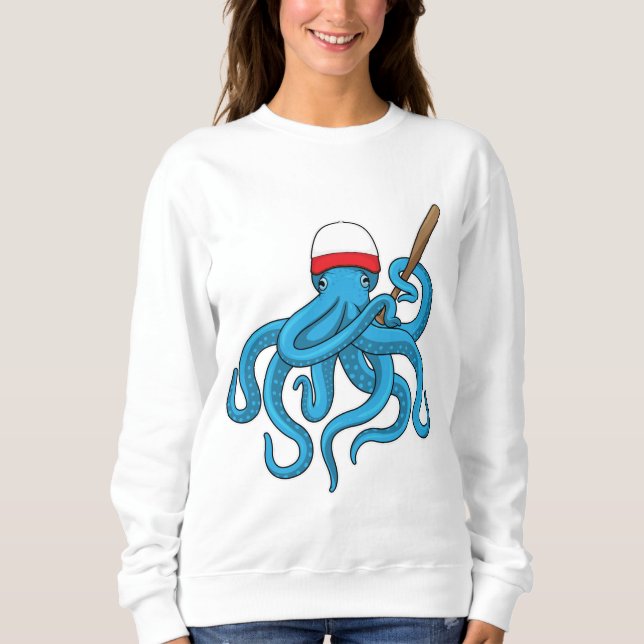 Octopus Baseball bat Baseball Sweatshirt (Front)