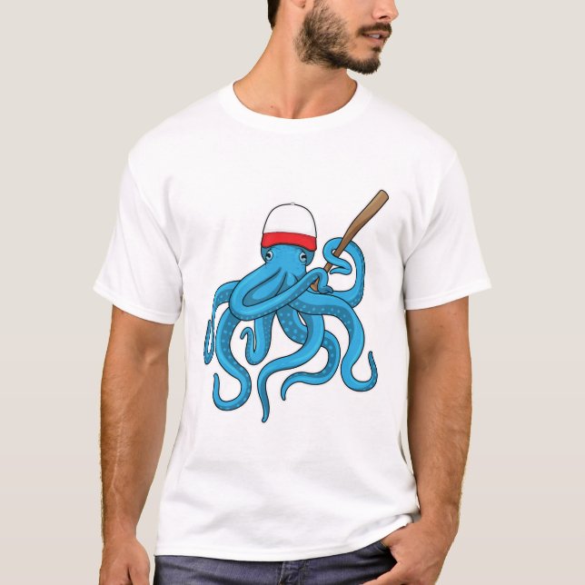 Octopus Baseball bat Baseball T-Shirt (Front)