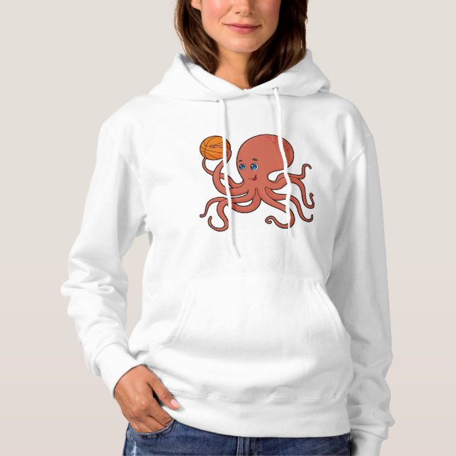 Octopus Basketball player Basketball Hoodie (Front)